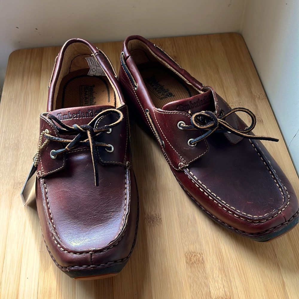 $200 - Timberland TB0A16MJ Wine/Brown Leather Classic 2 Eye Boat Shoes 74013